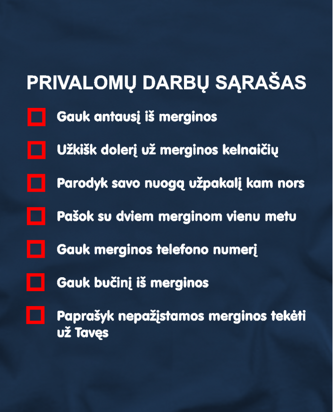 Privalomų darbų sąrašas